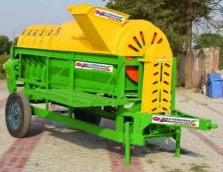 Heavy duty green and yellow thresher machine